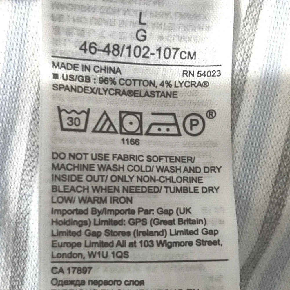 Banana Republic Polo Shirt Large Mens‎ Striped Performance Pique Gray White Bold